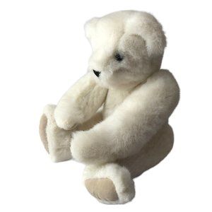 The Vermont Teddy Bear Co Soft Toy Stuffed Animal Ivory Off White.  Stiff Bear.